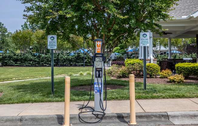 an electric car charging station