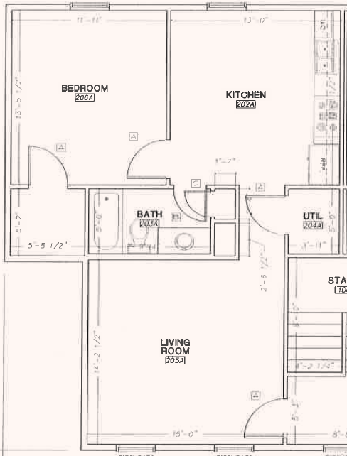 1 bed, 1 bath, 808 sqft, $765, Unit G2