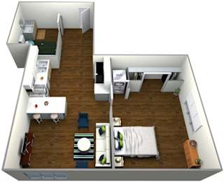 Studio, 1 bath, 392 sqft, $2,645