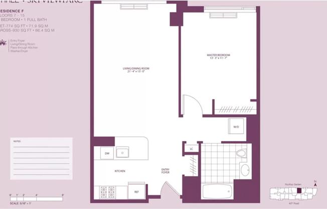 1 bed, 1 bath, 774 sqft, $3,200, Unit 10F