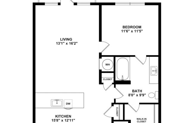 1 bed, 1 bath, 702 sqft, $1,465