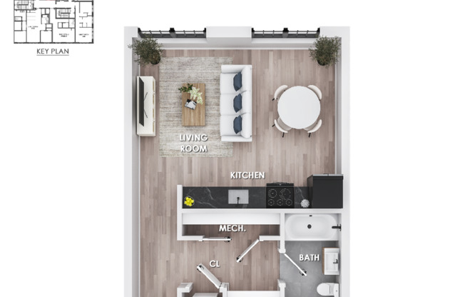 Studio, 1 bath, 650 sqft, $1,650