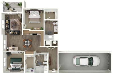 2 beds, 2 baths, 1,049 sqft, $2,774