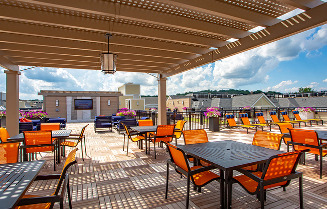 7,000 square foot rooftop deck with outdoor kitchen and bar