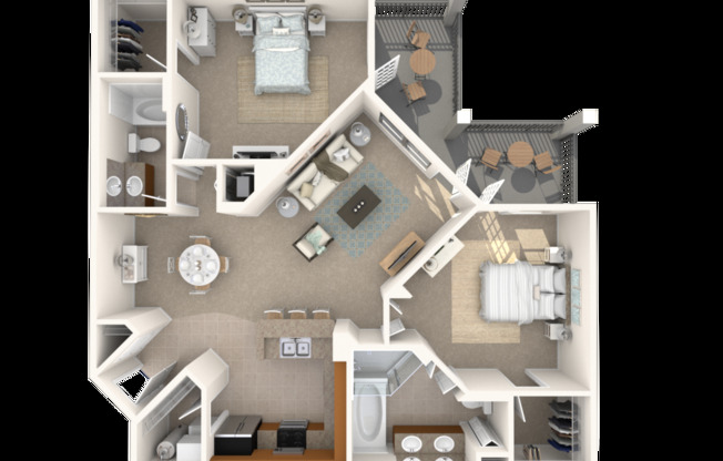 2 beds, 2 baths, 1,285 sqft, $1,731