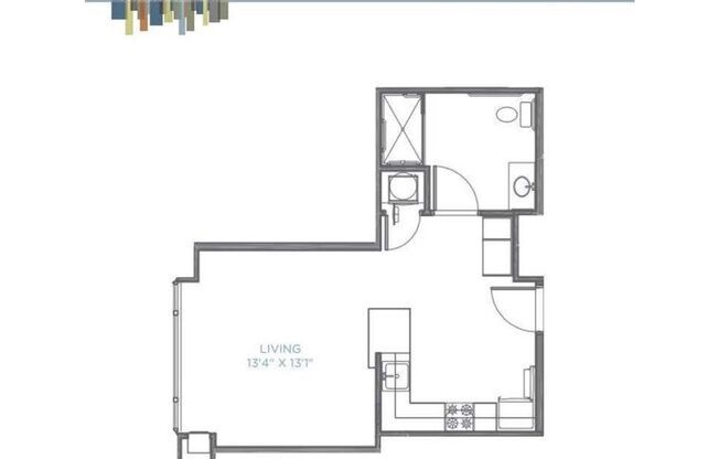 Studio, 1 bath, 507 sqft, $1,530, Unit 503