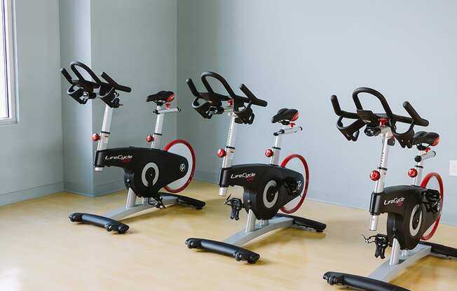 Spin bikes at Sycamore at Tyvola, Charlotte, NC