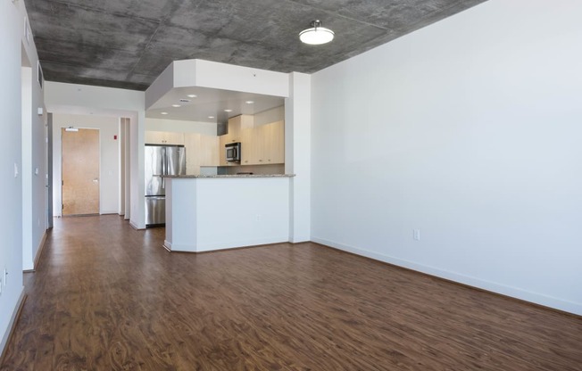 Oakland CA Apartments for Rent - Aqua Via - Spacious Unfurnished Living Room with Wood-Style Flooring