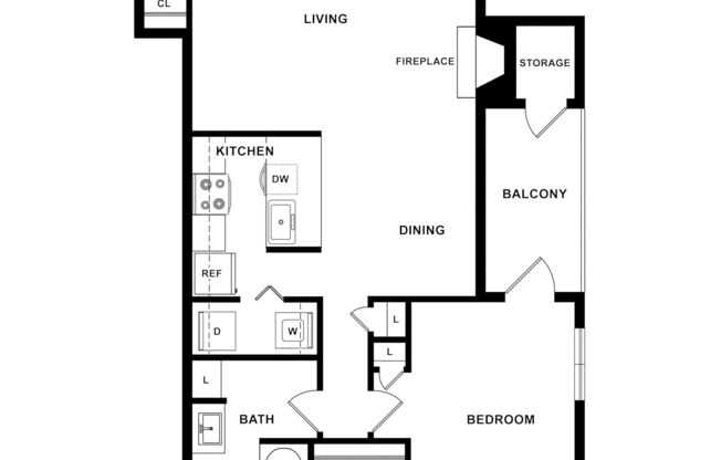 1 bed, 1 bath, 773 sqft, $1,305