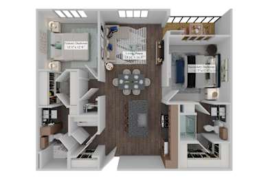 2 beds, 2 baths, 1,128 sqft, $1,875