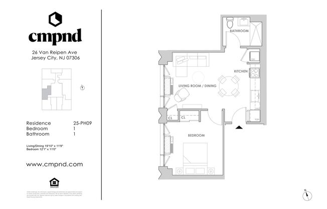 1 bed, 1 bath, 540 sqft, $2,750, Unit 2809