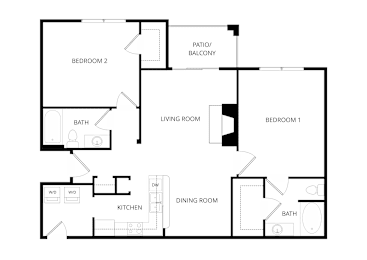 2 beds, 2 baths, 1,175 sqft, $1,405