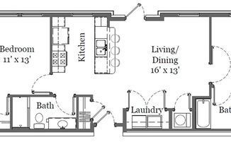 2 beds, 2 baths, 1,057 sqft, $1,699, Unit 101CH