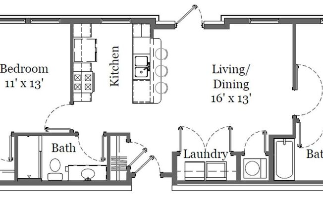 2 beds, 2 baths, 1,057 sqft, $1,699, Unit 101CH