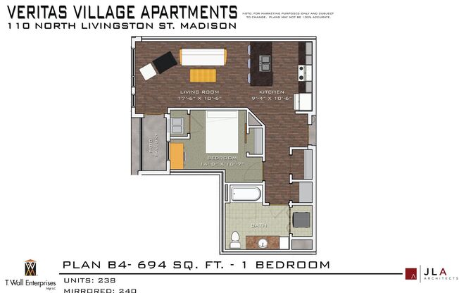 1 bed, 1 bath, 681 sqft, $1,829, Unit 240