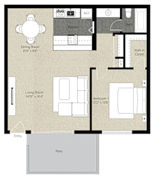 1 bed, 1 bath, 709 sqft, $2,450