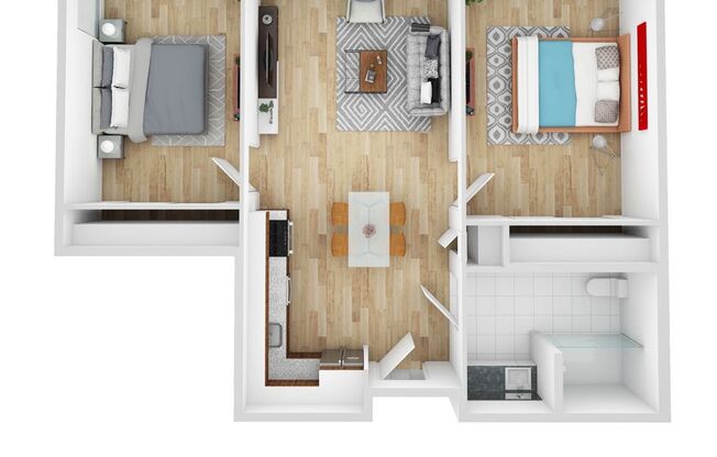 2 beds, 1 bath, 764 sqft, $1,695, Unit 126-302