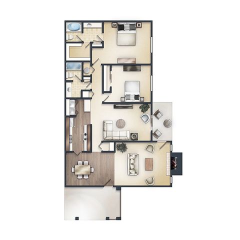 2 beds, 2 baths, 1,313 sqft, $1,464