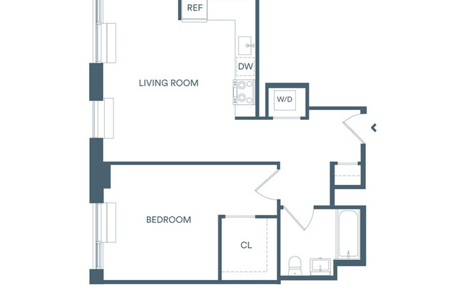 1 bed, 1 bath, $3,415, Unit 1702E
