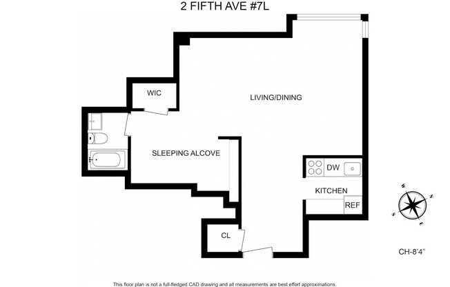 Studio, 1 bath, $4,250, Unit 7L