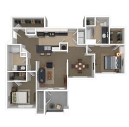 2 beds, 2 baths, 1,247 sqft, $1,179