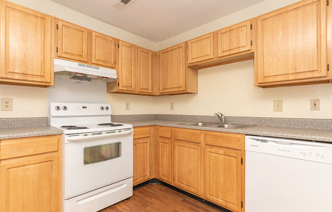 Up close of kitchen cabinets at Greens of Pine Glen in Durham NC