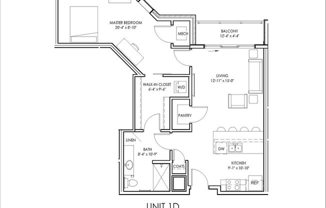 1 bed, 1 bath, 866 sqft, $1,490