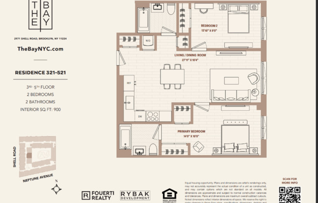2 beds, 2 baths, $4,000, Unit APT. 521