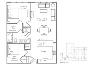 1 bed, 1 bath, 1,018 sqft, $2,435