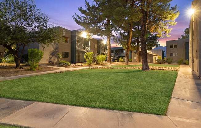 Exterior Community Building and Landscape at Tanque Verde Apartments located in Tucson, AZ.