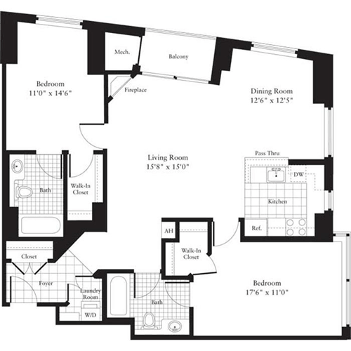 2 beds, 2 baths, 1,163 sqft, $3,927, Unit 0201
