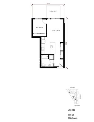 1 bed, 1 bath, 685 sqft, $2,374