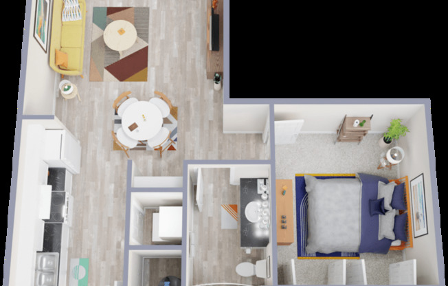 1 bed, 1 bath, 648 sqft, $1,525