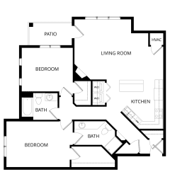 2 beds, 2 baths, 1,274 sqft, $2,000