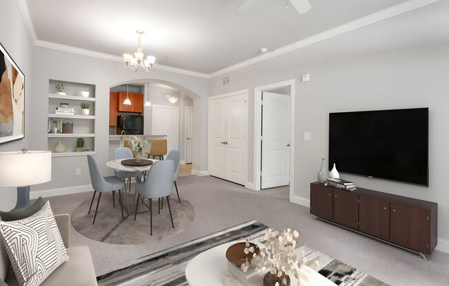 Living room and Dining Room at The Villagio Apartments, Fayetteville, 28303