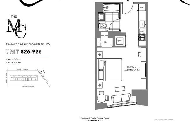 Studio, 1 bath, $3,160, Unit 826