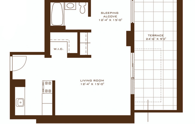 Studio, 1 bath, 522 sqft, $5,249, Unit 21D