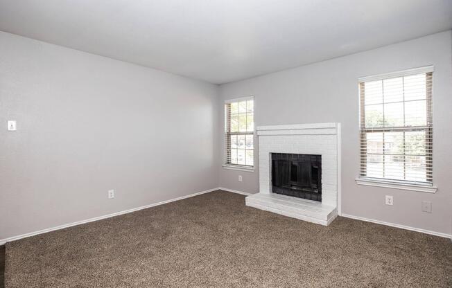 a living room with a large window