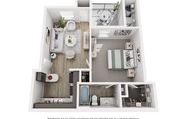 1 bed, 1 bath, 629 sqft, $1,031