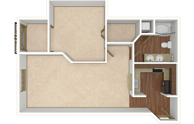 1 bed, 1 bath, 841 sqft, $1,137