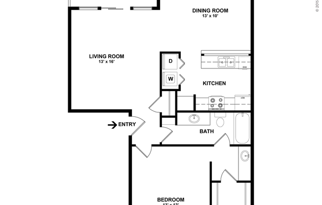 1 bed, 1 bath, 570 sqft, $1,145