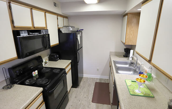 fully-equipped kitchen at berkshire apartments and townhomes