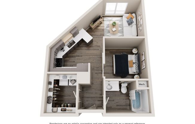 Studio, 1 bath, 594 sqft, $1,795, Unit 1621-209