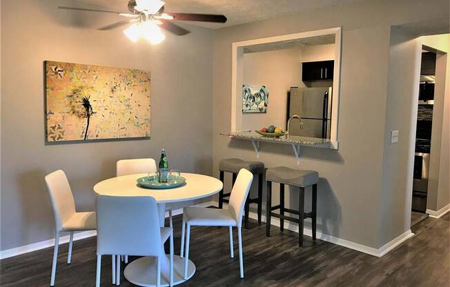 Spacious dining room with modern touch at Camelot East Apartments, Fairfield, OH, 45014
