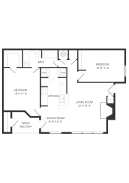 2 beds, 1 bath, 875 sqft, $1,670