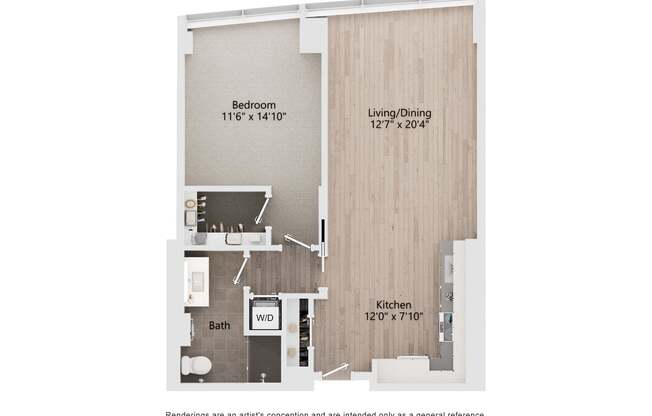 1 bed, 1 bath, 818 sqft, $3,346