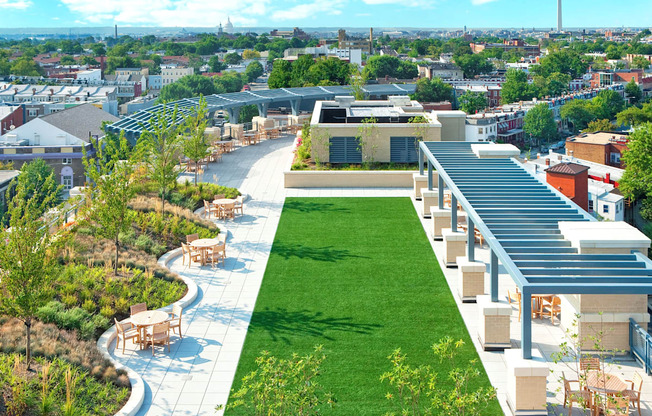 Rooftop terrace with grills at Park Place at Petworth, Washington, 20011