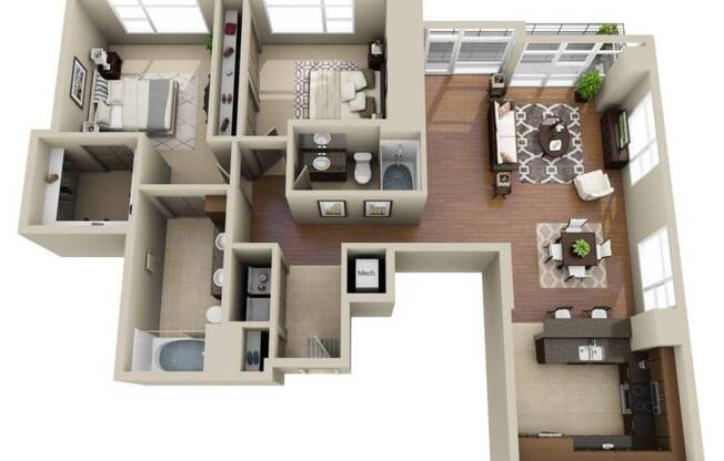 2 beds, 2 baths, 1,555 sqft, $5,462