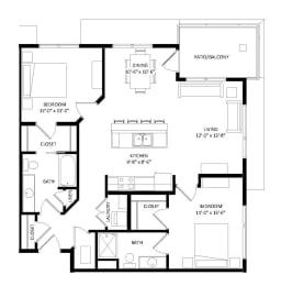 2 beds, 2 baths, 1,083 sqft, $2,320