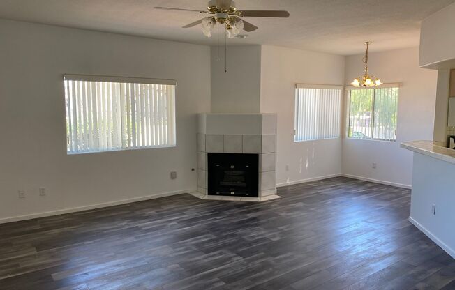 2br with wood flooring on first floor in gated community